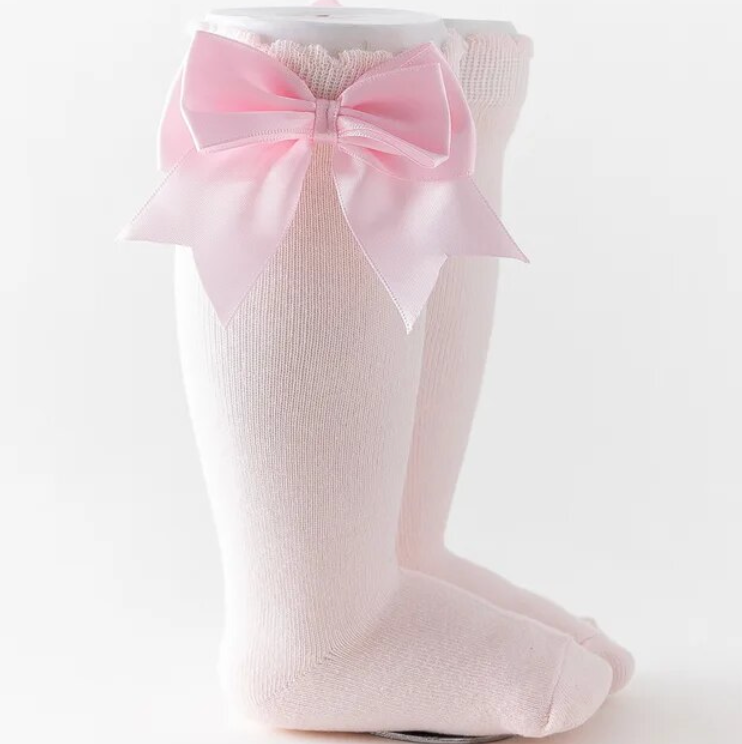 Kids Knee High Baby Girl Cotton Long Bow Socks for Girls