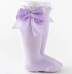 Kids Knee High Baby Girl Cotton Long Bow Socks for Girls