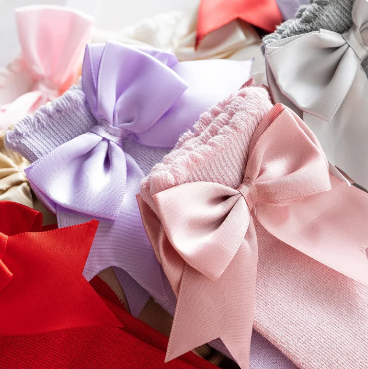 Kids Knee High Baby Girl Cotton Long Bow Socks for Girls