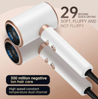 High Speed Low Noise Hair Dryer Quick Drying White Electric Turbine Airflow Dryer