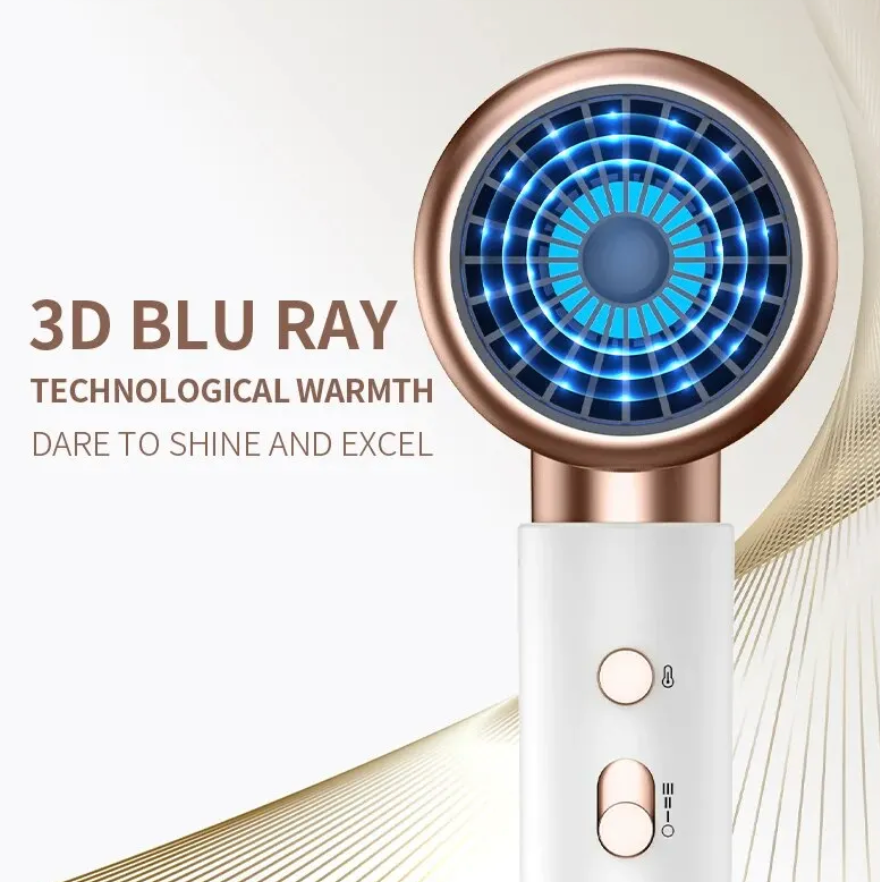 High Speed Low Noise Hair Dryer Quick Drying White Electric Turbine Airflow Dryer