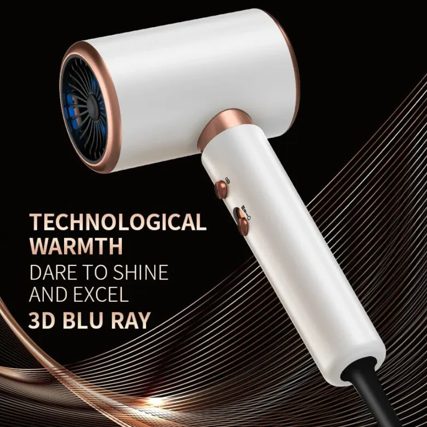 High Speed Low Noise Hair Dryer Quick Drying White Electric Turbine Airflow Dryer