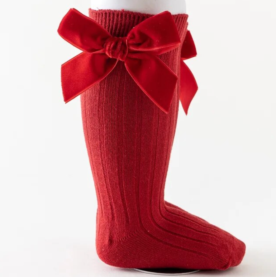 Baby Girl Bow Sock Long Cotton Design Sock