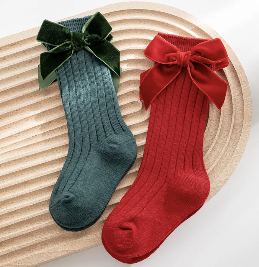 Baby Girl Bow Sock Long Cotton Design Sock