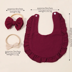 3Pcs Baby Bib Newborn Spit Up Towel Accessory Matching Set Burp Cloth