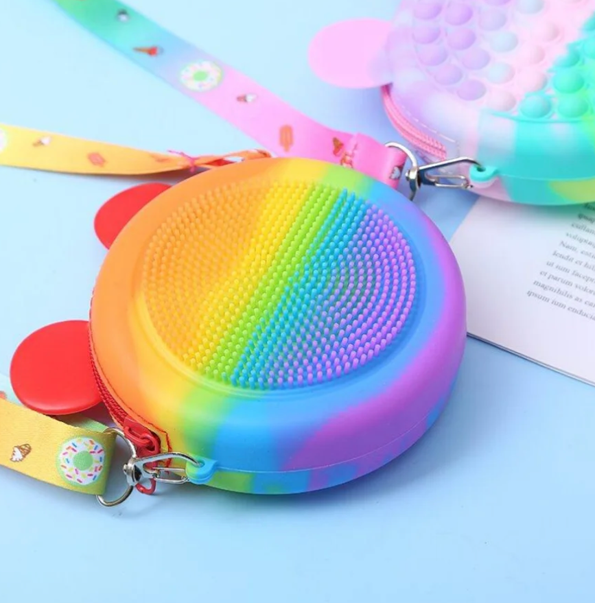 Kids Small Cute Cross Body Pop It Stress Relief Fingertip Pop Trending Toy Bag