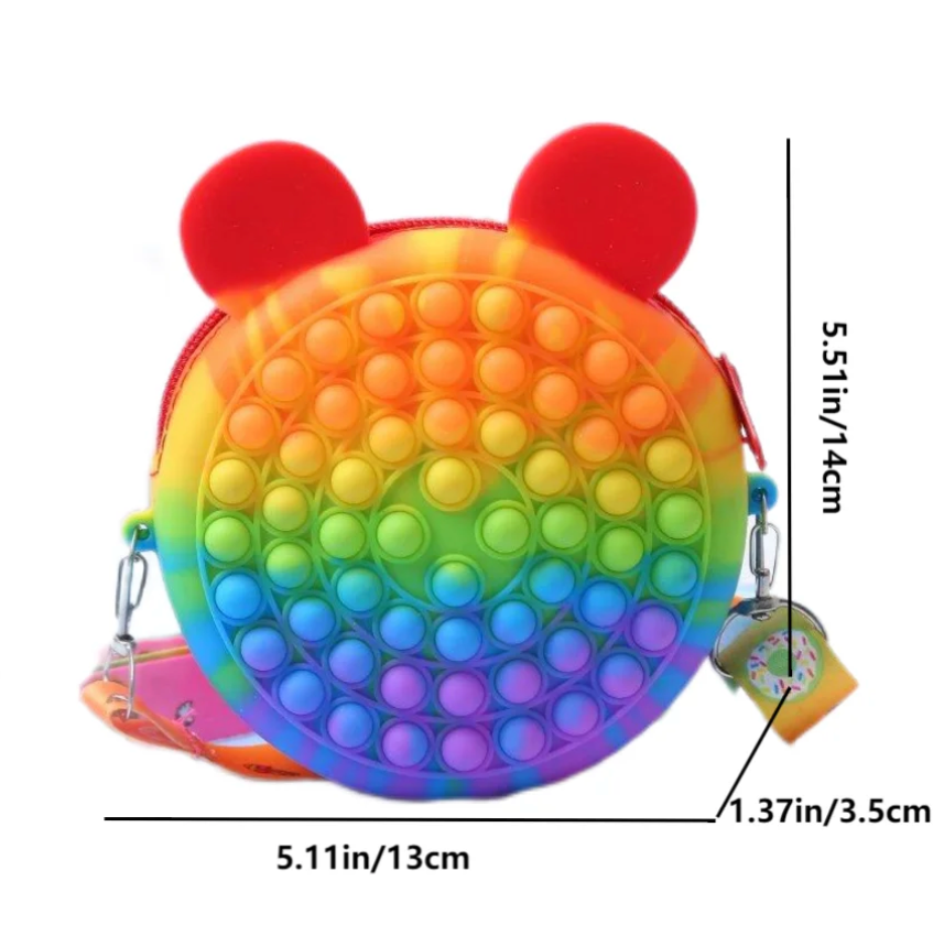 Kids Small Cute Cross Body Pop It Stress Relief Fingertip Pop Trending Toy Bag