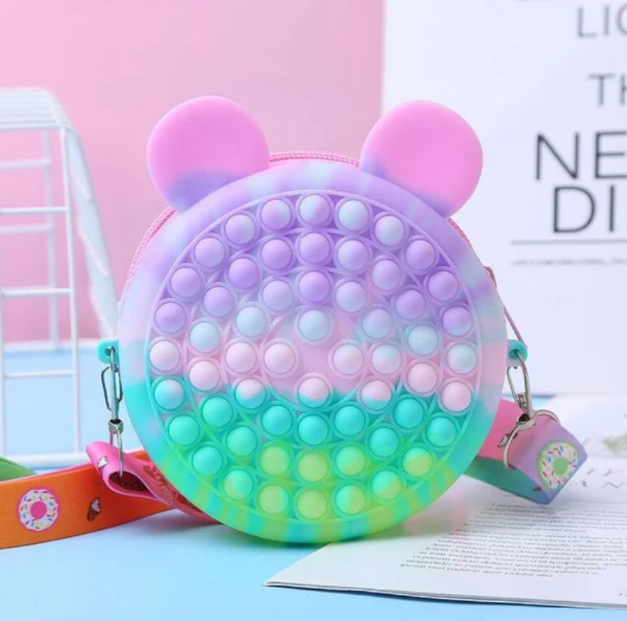 Kids Small Cute Cross Body Pop It Stress Relief Fingertip Pop Trending Toy Bag