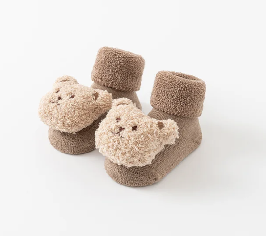 Cute Kids Nonslip Toddler Socks Teddy Bear Boy Girl Winter Cotton Feet Accessory