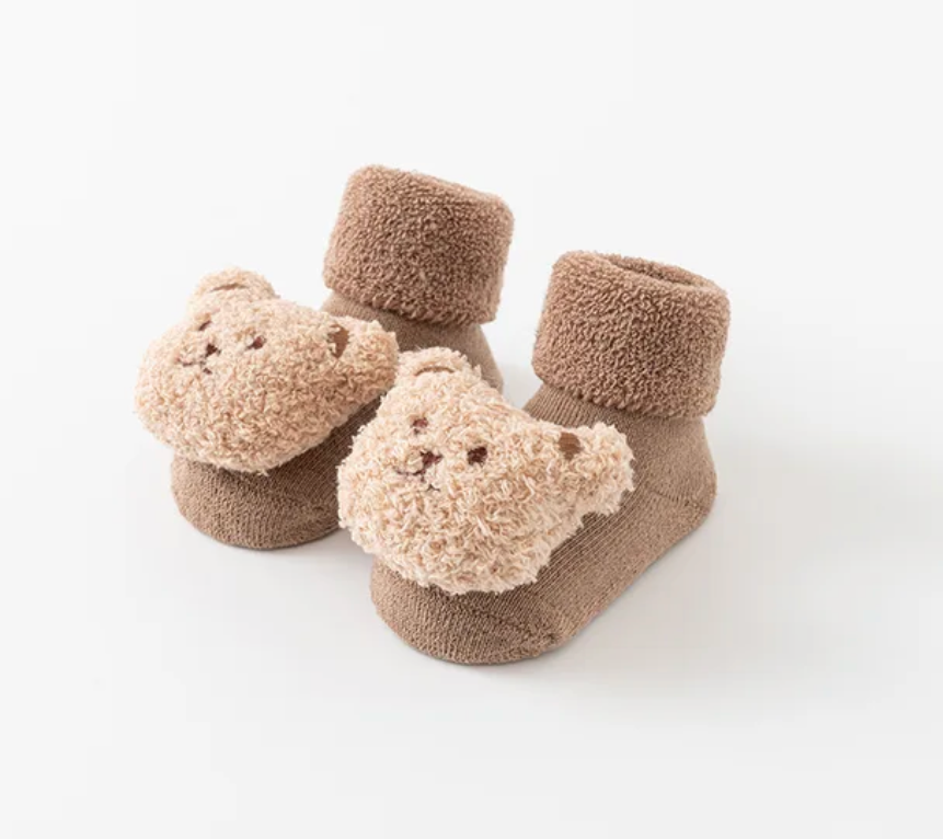 Cute Kids Nonslip Toddler Socks Teddy Bear Boy Girl Winter Cotton Feet Accessory
