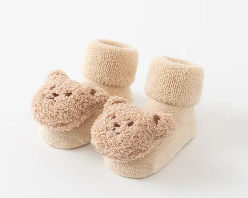 Cute Kids Nonslip Toddler Socks Teddy Bear Boy Girl Winter Cotton Feet Accessory