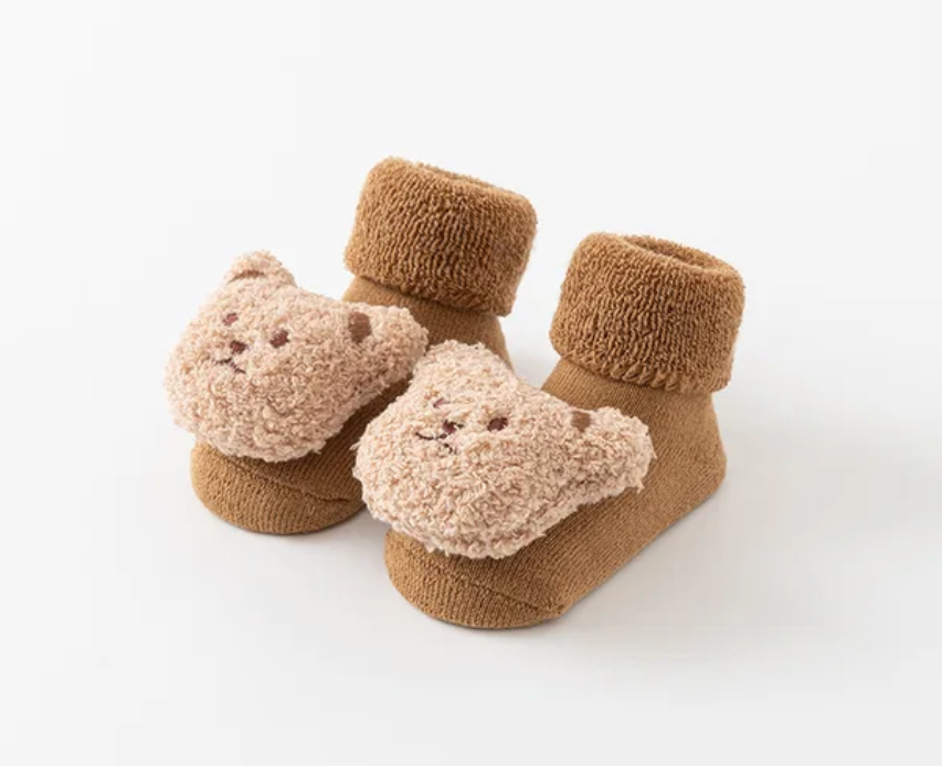 Cute Kids Nonslip Toddler Socks Teddy Bear Boy Girl Winter Cotton Feet Accessory