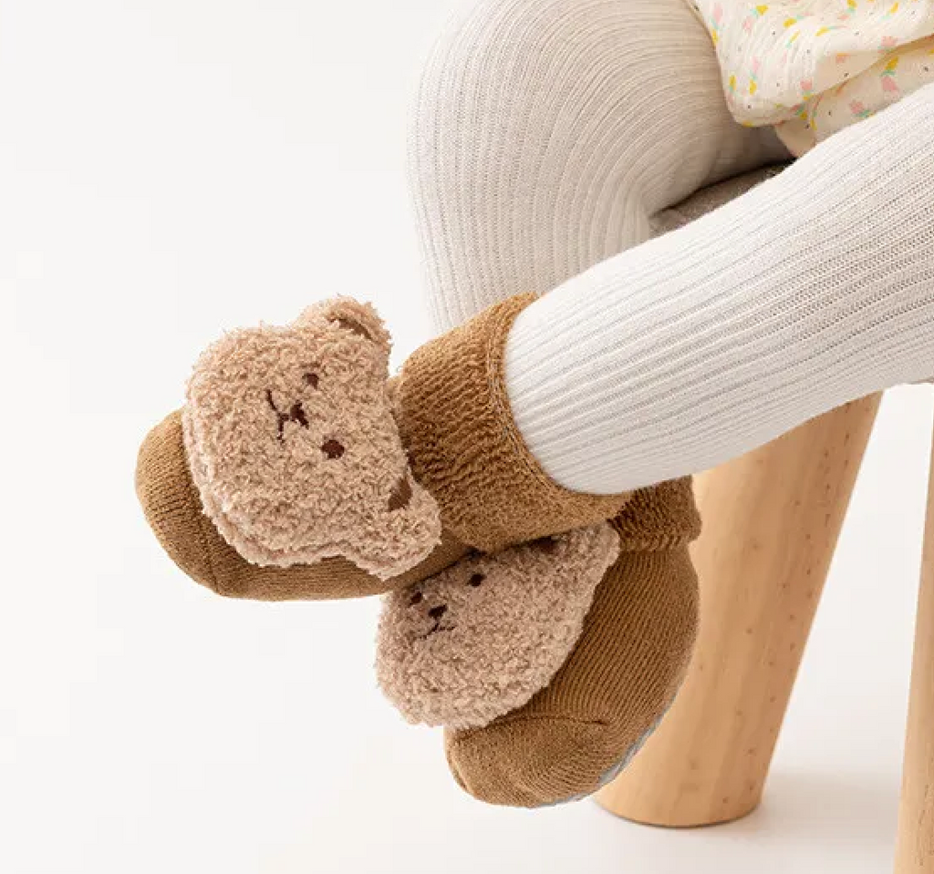 Cute Kids Nonslip Toddler Socks Teddy Bear Boy Girl Winter Cotton Feet Accessory