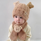 Cotton Baby Hat And Scarf 2Pcs Cute Thick Warm Winter Kid Accessory