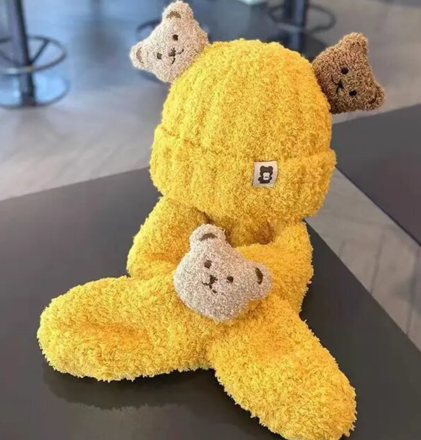 Cotton Baby Hat And Scarf 2Pcs Cute Thick Warm Winter Kid Accessory