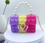 Cute Heart Bag Finger Pop It Girl Fashion Pearl Handle Finger Toy Handbag For Kids