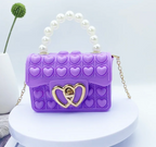 Cute Heart Bag Finger Pop It Girl Fashion Pearl Handle Finger Toy Handbag For Kids