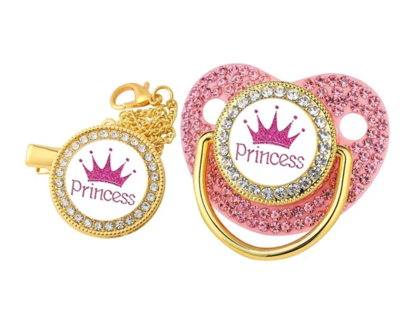 BPA Free Baby Sparkly Rhinestone Trending Stylish Pacifier Soothing Toddler Teething Nipple