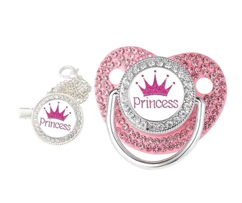 BPA Free Baby Sparkly Rhinestone Trending Stylish Pacifier Soothing Toddler Teething Nipple