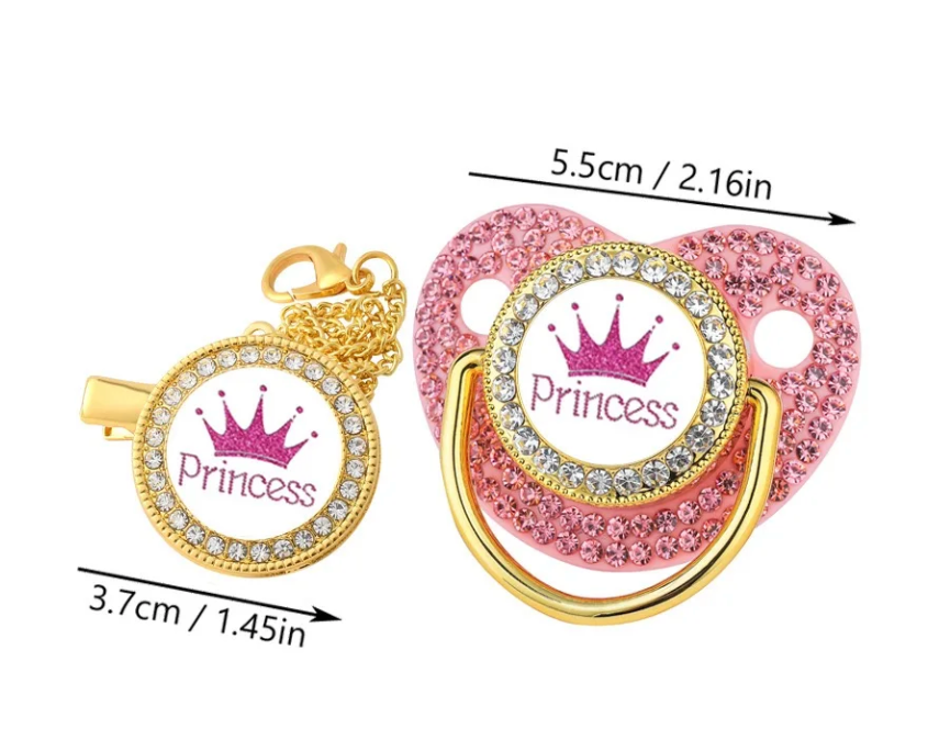 BPA Free Baby Sparkly Rhinestone Trending Stylish Pacifier Soothing Toddler Teething Nipple