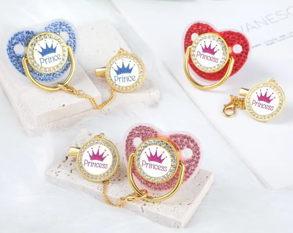 BPA Free Baby Sparkly Rhinestone Trending Stylish Pacifier Soothing Toddler Teething Nipple