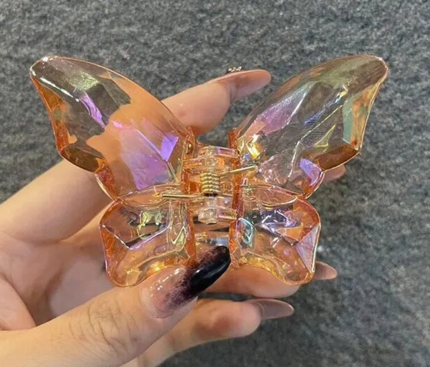 Butterfly Woman Acrylic Hair Claw Clip Girls Large Butterfly Clip