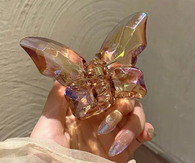 Butterfly Woman Acrylic Hair Claw Clip Girls Large Butterfly Clip
