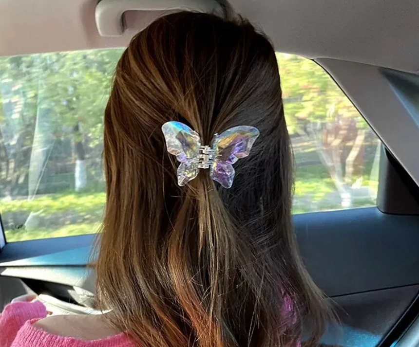 Butterfly Woman Acrylic Hair Claw Clip Girls Large Butterfly Clip