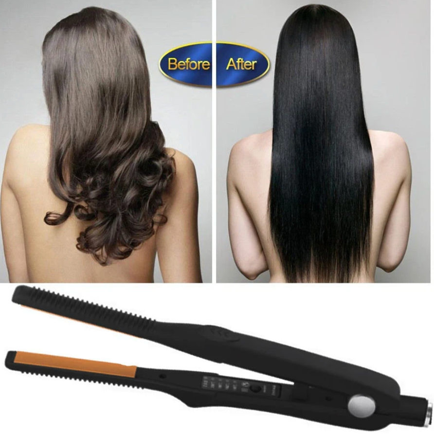 Pencil Hair Straightener Curler 2 In 1 Ceramic Flat Iron Short Hair Professional Straightener