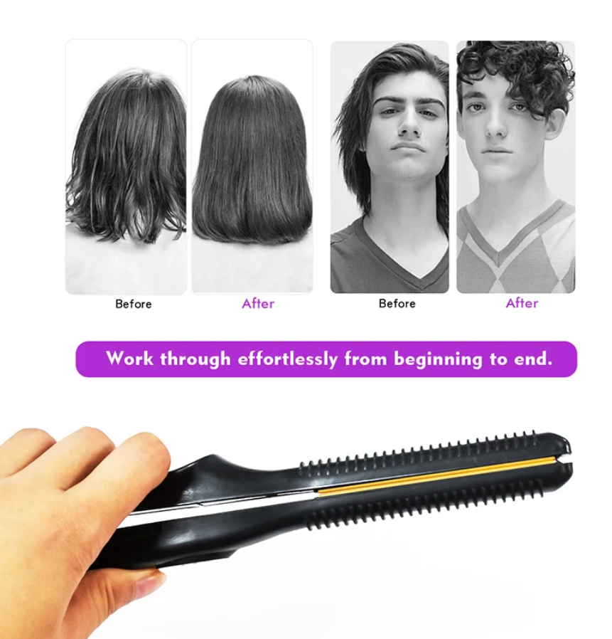 Pencil Hair Straightener Curler 2 In 1 Ceramic Flat Iron Short Hair Professional Straightener