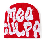Rhinestone MEA Y2K Culpa Beanie Hat Soft Warm Knitted Stretch Men Woman Head Cap