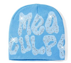 Rhinestone MEA Y2K Culpa Beanie Hat Soft Warm Knitted Stretch Men Woman Head Cap