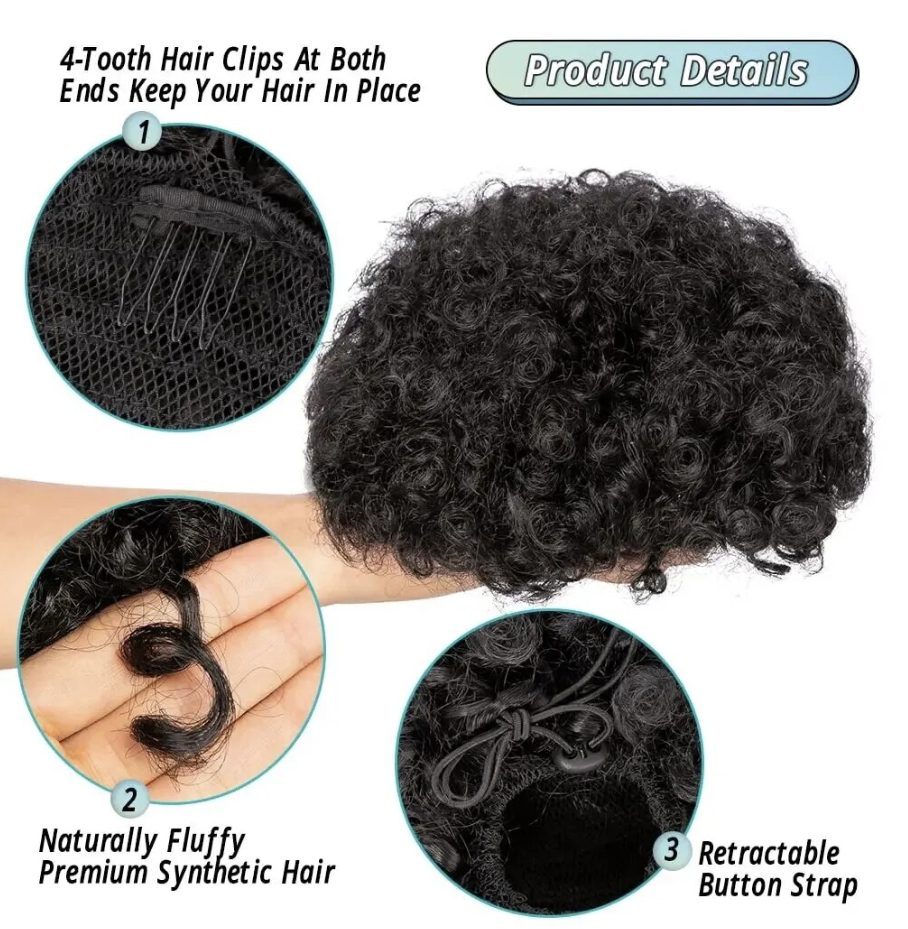 Synthetic 6 inch Drawstring Ponytail Natural Hair Extension Hairpiece