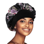 Satin Bonnet 1 Pcs Wide Band Womans Floral Satin Sleeping Cap Bonnet Natural Head Wrap