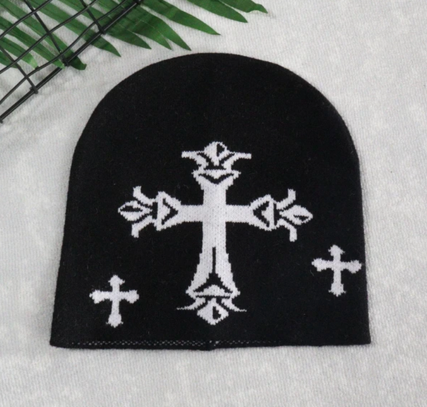 Knitted Unisex Breathable Beanie Fashion Cross Hat Warm Handcrochet Headwear