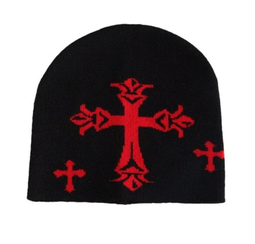 Knitted Unisex Breathable Beanie Fashion Cross Hat Warm Handcrochet Headwear