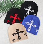 Knitted Unisex Breathable Beanie Fashion Cross Hat Warm Handcrochet Headwear