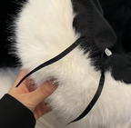 Faux Plush Y2K Luxury Fluffy Fur Bucket Hat Rabbit Fur Warm Panama Fishermans Winter Headwear