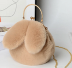 Plush Bunny Rabbit Ear Crossbody Purse Cute Girly Shoulder Handbag For girls