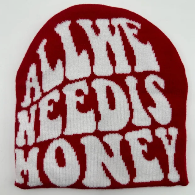 Knitted Graphic Money Beanie Y2k Head Cap We Need Money Skully Hat