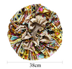 Womens Satin Ruffle Pattern Natural Hair Sleeping Night Cap Double Layer Bonnet