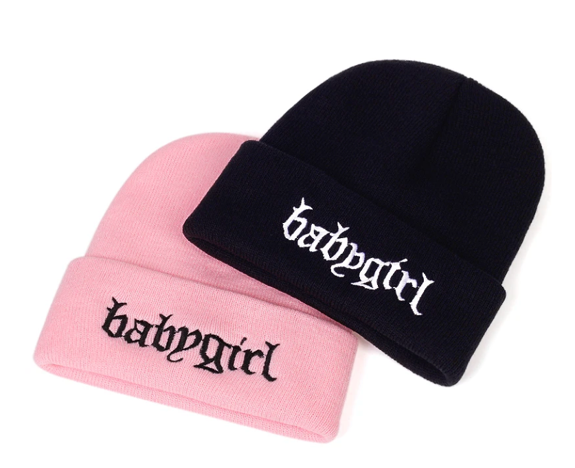 Knitted Baby Girl Stitched Unisex Beanie Hat Pattern Embroidered Scully Ski Cap