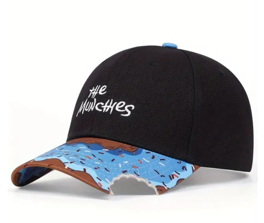 The Munchies Hat Trending Doughnut Bite Breathable Baseball Snap Back Hat