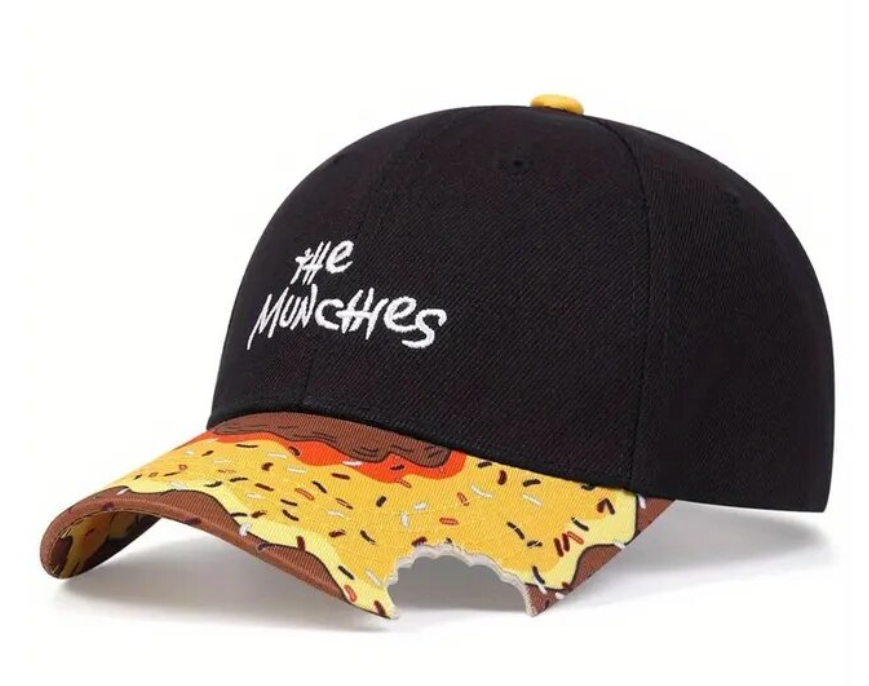 The Munchies Hat Trending Doughnut Bite Breathable Baseball Snap Back Hat