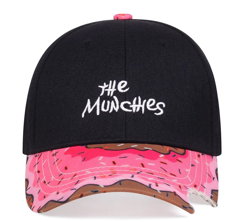 The Munchies Hat Trending Doughnut Bite Breathable Baseball Snap Back Hat