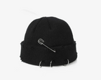 Distressed Unisex Winter Warm Beanie Pin Design Hole Fashion Skullcap Hat