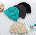 Distressed Unisex Winter Warm Beanie Pin Design Hole Fashion Skullcap Hat