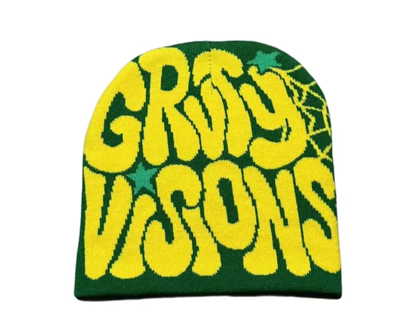 Knitted Vision Spider Web Y2K Unisex Scully Graphic Design Beanie Headwear