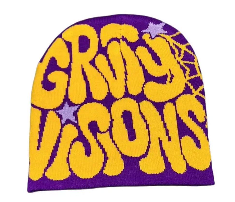 Knitted Vision Spider Web Y2K Unisex Scully Graphic Design Beanie Headwear