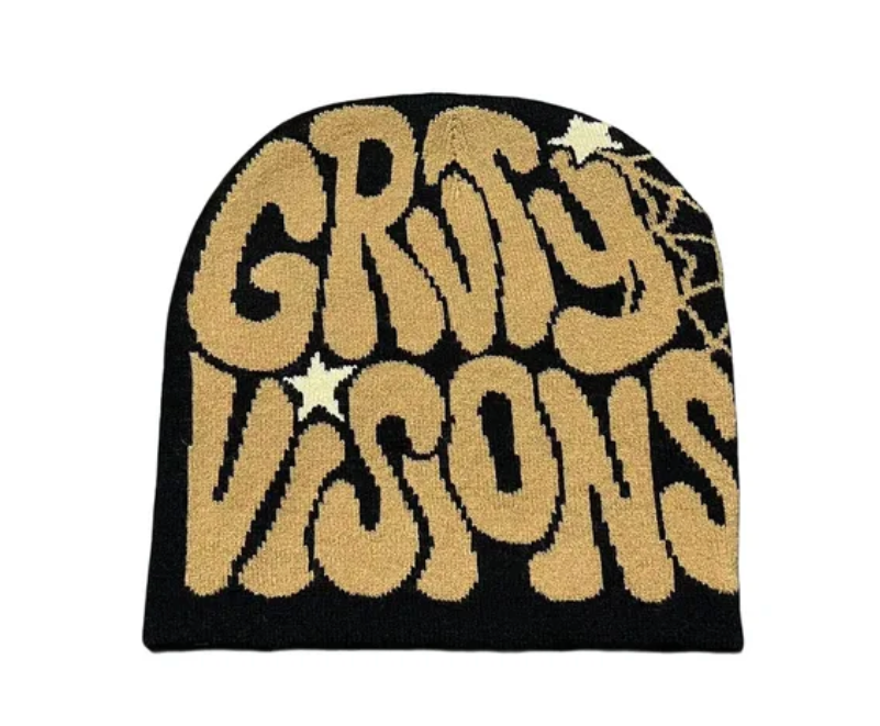 Knitted Vision Spider Web Y2K Unisex Scully Graphic Design Beanie Headwear